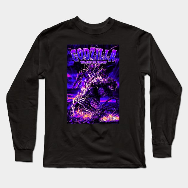 Retro Godzilla ROE 5 Long Sleeve T-Shirt by dolanjaran